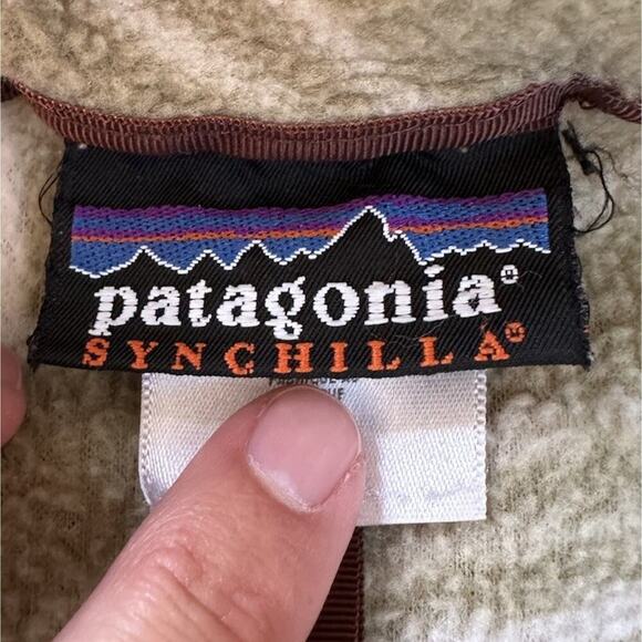 Patagonia Synchilla Printed 1/4 Snap Fleece Jacket Size Small Women’s Green - Picture 3 of 8